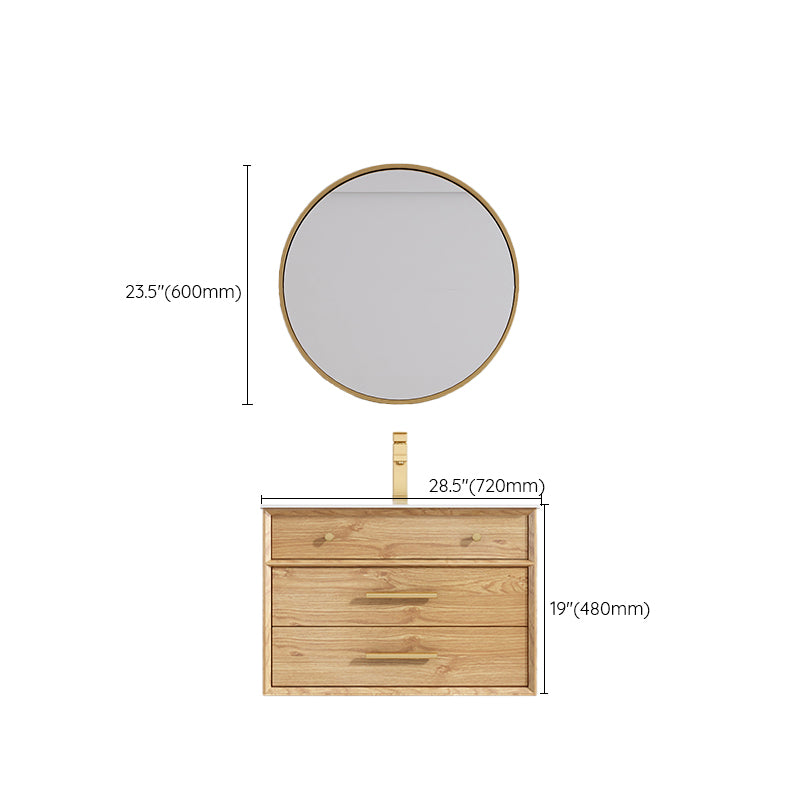 Wood Freestanding Vanity Set Drawers Rectangle Single Sink Bathroom Vanity with Mirror Clearhalo 'Bathroom Remodel & Bathroom Fixtures' 'Bathroom Vanities' 'bathroom_vanities' 'Home Improvement' 'home_improvement' 'home_improvement_bathroom_vanities' 6927013