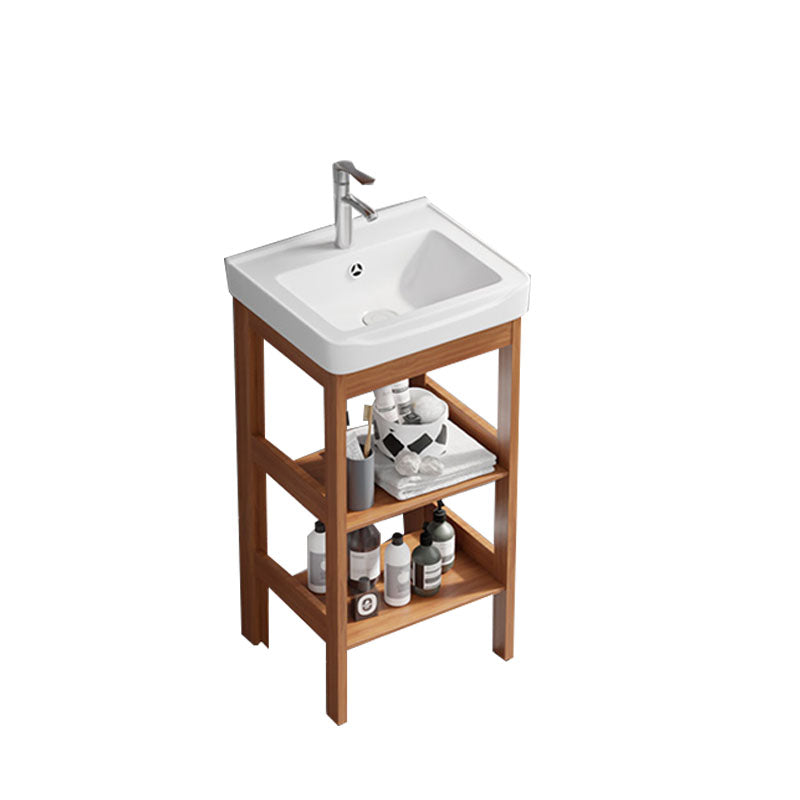 Rectangle Vanity Set Metal Frame Mirror Freestanding 2 Doors Single Sink Bath Vanity Vanity & Faucet 17"L x 14"W x 31"H Door Not Included Clearhalo 'Bathroom Remodel & Bathroom Fixtures' 'Bathroom Vanities' 'bathroom_vanities' 'Home Improvement' 'home_improvement' 'home_improvement_bathroom_vanities' 6927215