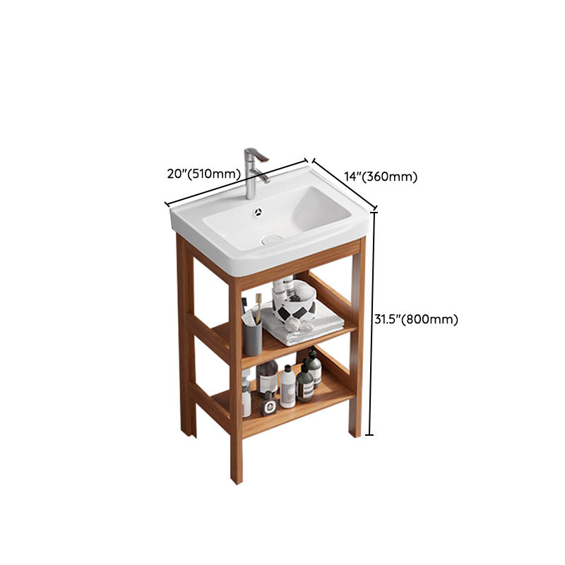 Rectangle Vanity Set Metal Frame Mirror Freestanding 2 Doors Single Sink Bath Vanity Clearhalo 'Bathroom Remodel & Bathroom Fixtures' 'Bathroom Vanities' 'bathroom_vanities' 'Home Improvement' 'home_improvement' 'home_improvement_bathroom_vanities' 6927266