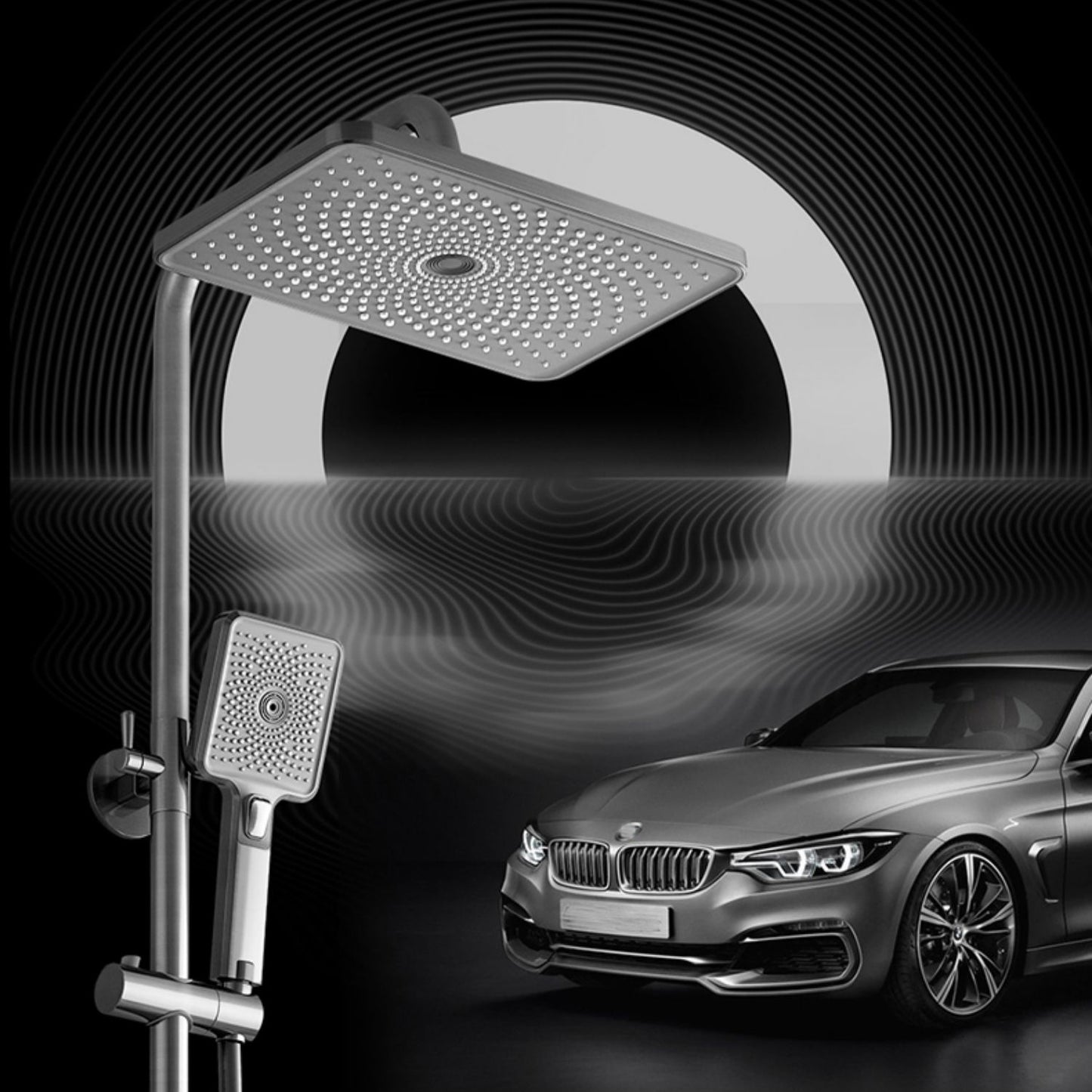 Shower System Square Massage Jet Handheld Shower Head Shower Trim Clearhalo 'Bathroom Remodel & Bathroom Fixtures' 'Home Improvement' 'home_improvement' 'home_improvement_shower_faucets' 'Shower Faucets & Systems' 'shower_faucets' 'Showers & Bathtubs Plumbing' 'Showers & Bathtubs' 6927297