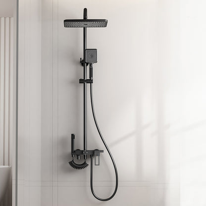 Shower System Square Massage Jet Handheld Shower Head Shower Trim Black Digital Display Not Included Clearhalo 'Bathroom Remodel & Bathroom Fixtures' 'Home Improvement' 'home_improvement' 'home_improvement_shower_faucets' 'Shower Faucets & Systems' 'shower_faucets' 'Showers & Bathtubs Plumbing' 'Showers & Bathtubs' 6927300