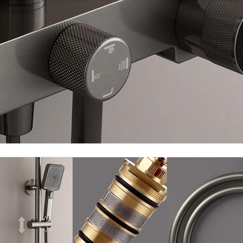 Shower System Square Massage Jet Handheld Shower Head Shower Trim Clearhalo 'Bathroom Remodel & Bathroom Fixtures' 'Home Improvement' 'home_improvement' 'home_improvement_shower_faucets' 'Shower Faucets & Systems' 'shower_faucets' 'Showers & Bathtubs Plumbing' 'Showers & Bathtubs' 6927308