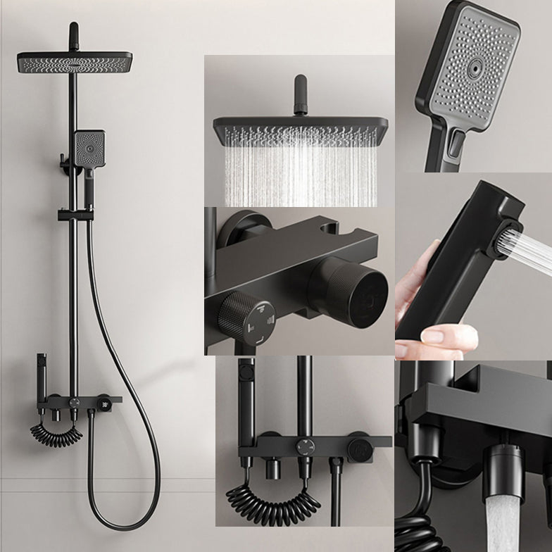 Shower System Square Massage Jet Handheld Shower Head Shower Trim Clearhalo 'Bathroom Remodel & Bathroom Fixtures' 'Home Improvement' 'home_improvement' 'home_improvement_shower_faucets' 'Shower Faucets & Systems' 'shower_faucets' 'Showers & Bathtubs Plumbing' 'Showers & Bathtubs' 6927309