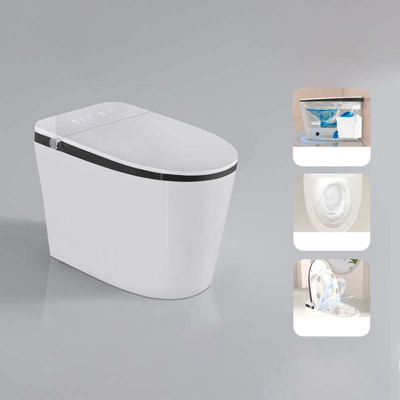 Contemporary White Elongated Water Pressure Control Dryer Floor Mount Bidet Automatic Lid( Top Configuration) Toilet+ Water Tank Clearhalo 'Bathroom Remodel & Bathroom Fixtures' 'Bidets' 'Home Improvement' 'home_improvement' 'home_improvement_bidets' 'Toilets & Bidets' 6927540