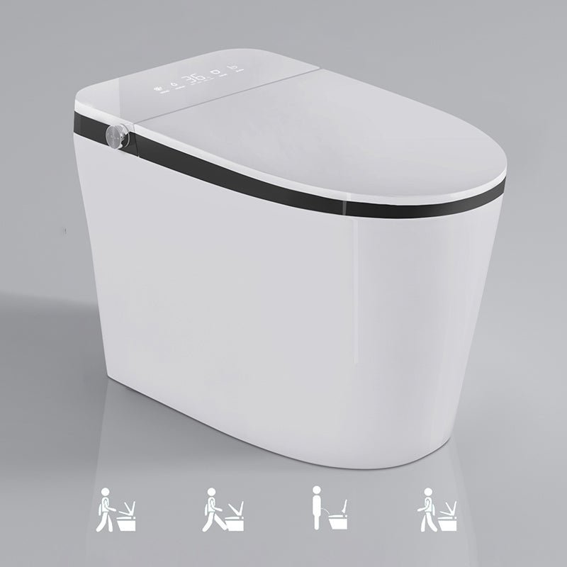 Contemporary White Elongated Water Pressure Control Dryer Floor Mount Bidet Clearhalo 'Bathroom Remodel & Bathroom Fixtures' 'Bidets' 'Home Improvement' 'home_improvement' 'home_improvement_bidets' 'Toilets & Bidets' 6927545