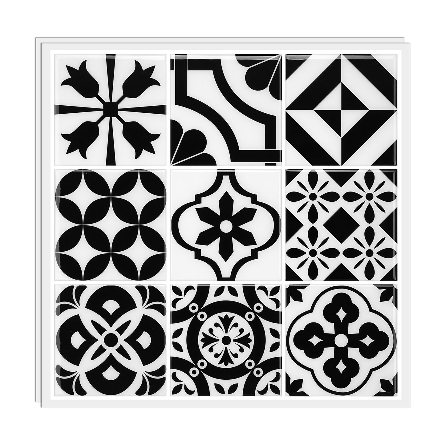 Mosaic Tile Peel and Stick Wall Tile Modern Style Wallpaper with Square Shape Black White Clearhalo 'Flooring 'Home Improvement' 'home_improvement' 'home_improvement_peel_stick_blacksplash' 'Peel & Stick Backsplash Tile' 'peel_stick_blacksplash' 'Walls & Ceilings' Walls and Ceiling' 6927746