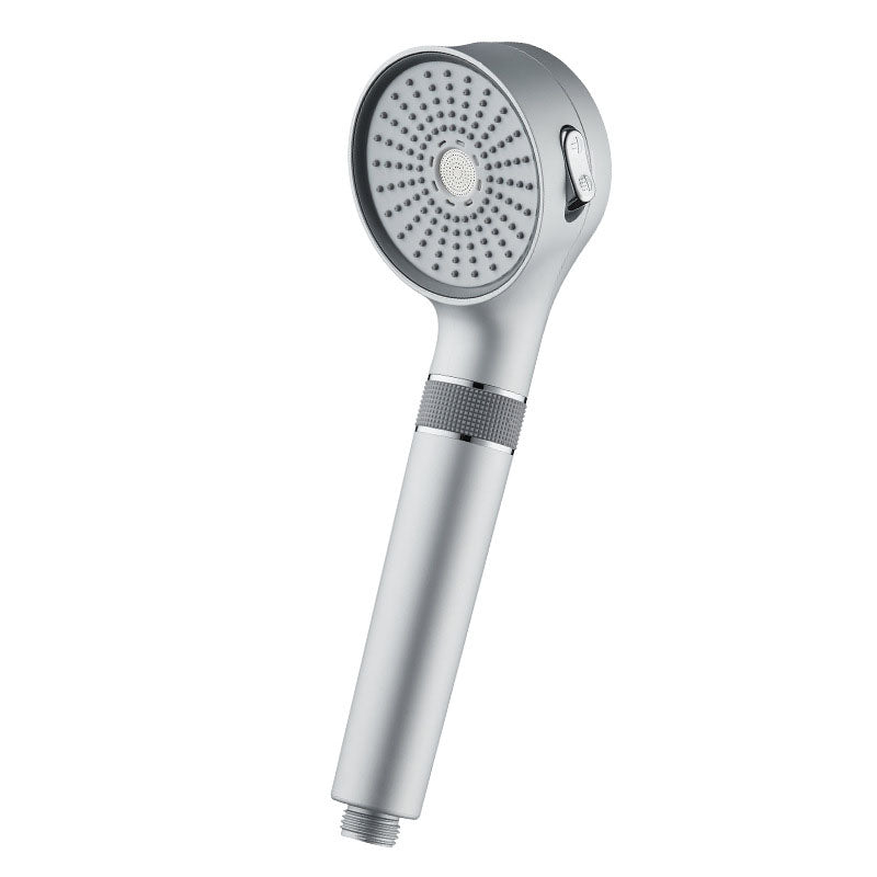 Shower Head 3-Setting Modern Round Plastic Water Filtration Handheld Shower Head Grey Clearhalo 'Bathroom Remodel & Bathroom Fixtures' 'Home Improvement' 'home_improvement' 'home_improvement_shower_heads' 'Shower Heads' 'shower_heads' 'Showers & Bathtubs Plumbing' 'Showers & Bathtubs' 6928098