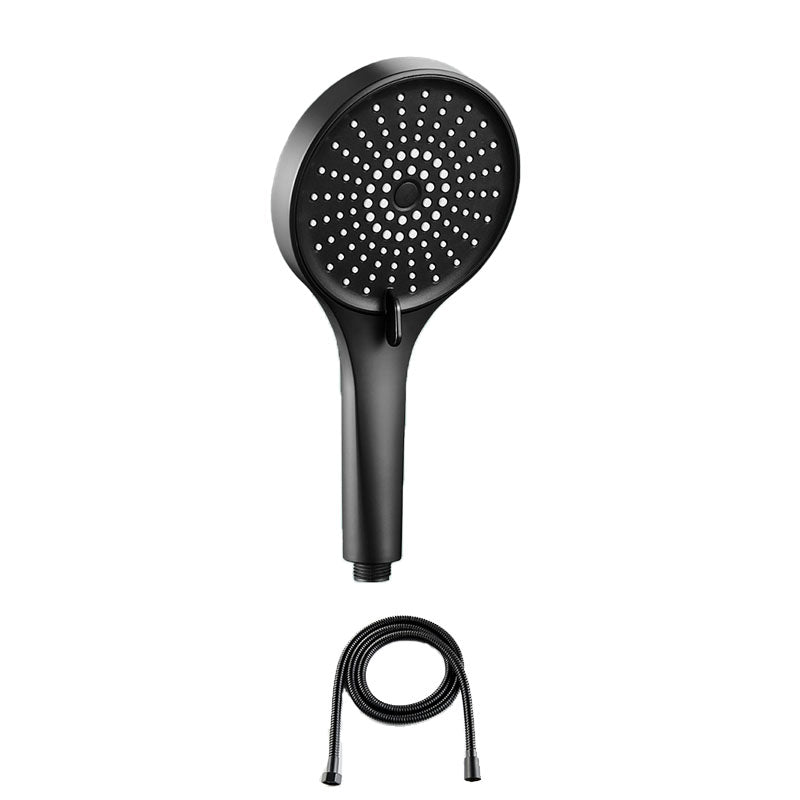 Plastic Hand Shower Round Handheld Shower Head with Self-Cleaning Black Shower Head with Hose Clearhalo 'Bathroom Remodel & Bathroom Fixtures' 'Home Improvement' 'home_improvement' 'home_improvement_shower_heads' 'Shower Heads' 'shower_heads' 'Showers & Bathtubs Plumbing' 'Showers & Bathtubs' 6928118