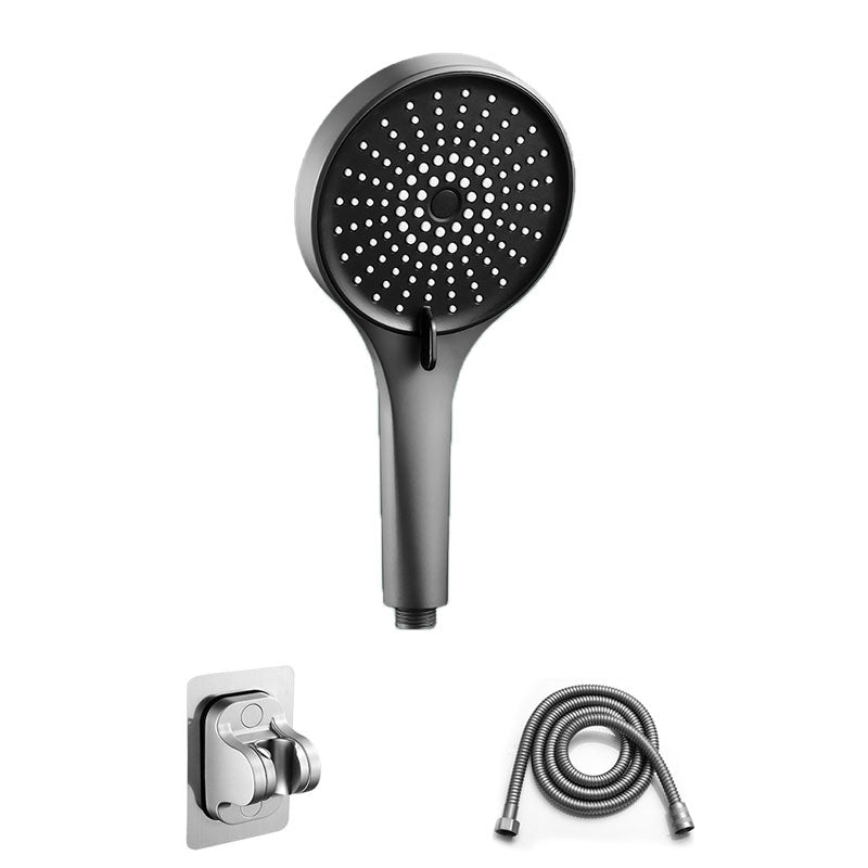 Plastic Hand Shower Round Handheld Shower Head with Self-Cleaning Grey Shower Heads & Hose & Wall pedestal Clearhalo 'Bathroom Remodel & Bathroom Fixtures' 'Home Improvement' 'home_improvement' 'home_improvement_shower_heads' 'Shower Heads' 'shower_heads' 'Showers & Bathtubs Plumbing' 'Showers & Bathtubs' 6928121