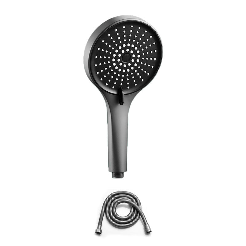 Plastic Hand Shower Round Handheld Shower Head with Self-Cleaning Grey Shower Head with Hose Clearhalo 'Bathroom Remodel & Bathroom Fixtures' 'Home Improvement' 'home_improvement' 'home_improvement_shower_heads' 'Shower Heads' 'shower_heads' 'Showers & Bathtubs Plumbing' 'Showers & Bathtubs' 6928123