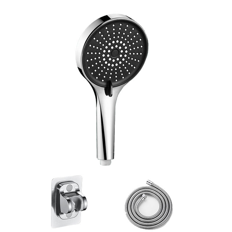 Plastic Hand Shower Round Handheld Shower Head with Self-Cleaning Silver Shower Heads & Hose & Wall pedestal Clearhalo 'Bathroom Remodel & Bathroom Fixtures' 'Home Improvement' 'home_improvement' 'home_improvement_shower_heads' 'Shower Heads' 'shower_heads' 'Showers & Bathtubs Plumbing' 'Showers & Bathtubs' 6928127