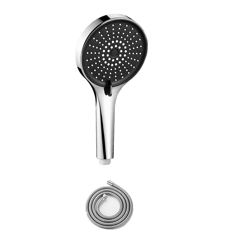 Plastic Hand Shower Round Handheld Shower Head with Self-Cleaning Silver Shower Head with Hose Clearhalo 'Bathroom Remodel & Bathroom Fixtures' 'Home Improvement' 'home_improvement' 'home_improvement_shower_heads' 'Shower Heads' 'shower_heads' 'Showers & Bathtubs Plumbing' 'Showers & Bathtubs' 6928129