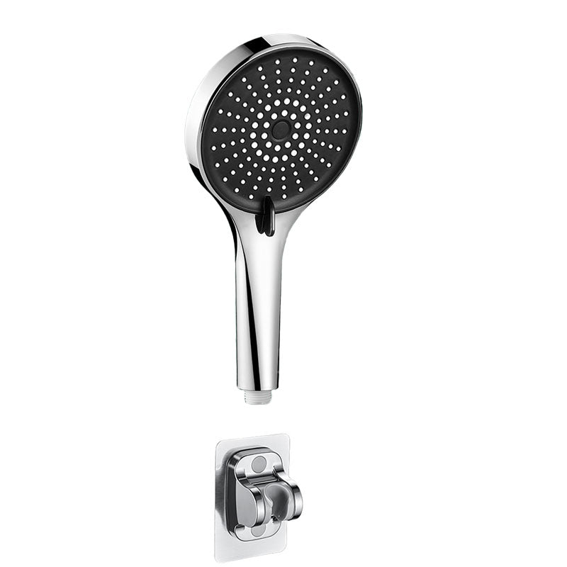 Plastic Hand Shower Round Handheld Shower Head with Self-Cleaning Silver Shower Head with Wall Pedestal Clearhalo 'Bathroom Remodel & Bathroom Fixtures' 'Home Improvement' 'home_improvement' 'home_improvement_shower_heads' 'Shower Heads' 'shower_heads' 'Showers & Bathtubs Plumbing' 'Showers & Bathtubs' 6928130