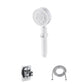 Contemporary Hand Shower Plastic Round Hand Shower with Self-Cleaning White Shower & Hose & Hole-free Wall Seat Clearhalo 'Bathroom Remodel & Bathroom Fixtures' 'Home Improvement' 'home_improvement' 'home_improvement_shower_heads' 'Shower Heads' 'shower_heads' 'Showers & Bathtubs Plumbing' 'Showers & Bathtubs' 6928149
