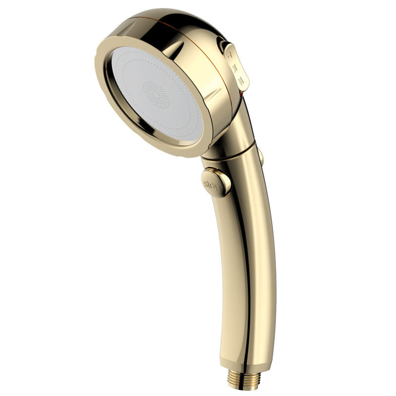 Contemporary Shower Combo Handheld Shower Head Plastic Wall-Mount Round Shower Head Combo Gold Clearhalo 'Bathroom Remodel & Bathroom Fixtures' 'Home Improvement' 'home_improvement' 'home_improvement_shower_heads' 'Shower Heads' 'shower_heads' 'Showers & Bathtubs Plumbing' 'Showers & Bathtubs' 6928169