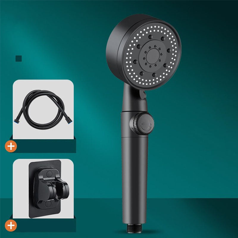 Contemporary Shower Head Combo Handheld Shower Head Plastic Wall-Mount Black Shower Head Clearhalo 'Bathroom Remodel & Bathroom Fixtures' 'Home Improvement' 'home_improvement' 'home_improvement_shower_heads' 'Shower Heads' 'shower_heads' 'Showers & Bathtubs Plumbing' 'Showers & Bathtubs' 6928182