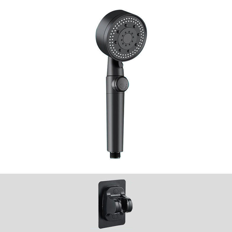 Contemporary Shower Head Combo Handheld Shower Head Plastic Wall-Mount Black Shower Head Shower Head with Wall Pedestal Clearhalo 'Bathroom Remodel & Bathroom Fixtures' 'Home Improvement' 'home_improvement' 'home_improvement_shower_heads' 'Shower Heads' 'shower_heads' 'Showers & Bathtubs Plumbing' 'Showers & Bathtubs' 6928185