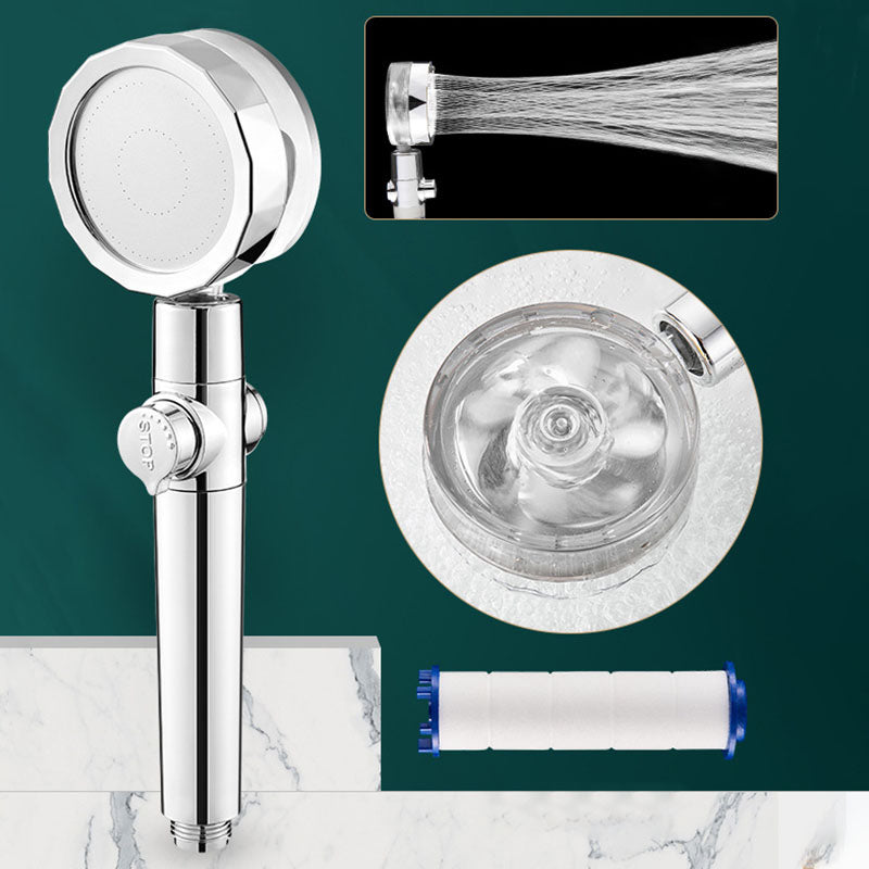 Contemporary Shower Head Handheld Shower Head Plastic Wall-Mount Round Shower Head Combo Silver Adjustable Hand Shower Clearhalo 'Bathroom Remodel & Bathroom Fixtures' 'Home Improvement' 'home_improvement' 'home_improvement_shower_heads' 'Shower Heads' 'shower_heads' 'Showers & Bathtubs Plumbing' 'Showers & Bathtubs' 6928212
