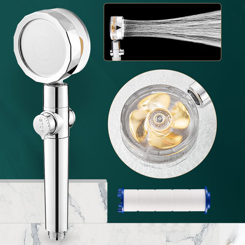 Contemporary Shower Head Handheld Shower Head Plastic Wall-Mount Round Shower Head Combo Gold Adjustable Hand Shower Clearhalo 'Bathroom Remodel & Bathroom Fixtures' 'Home Improvement' 'home_improvement' 'home_improvement_shower_heads' 'Shower Heads' 'shower_heads' 'Showers & Bathtubs Plumbing' 'Showers & Bathtubs' 6928213