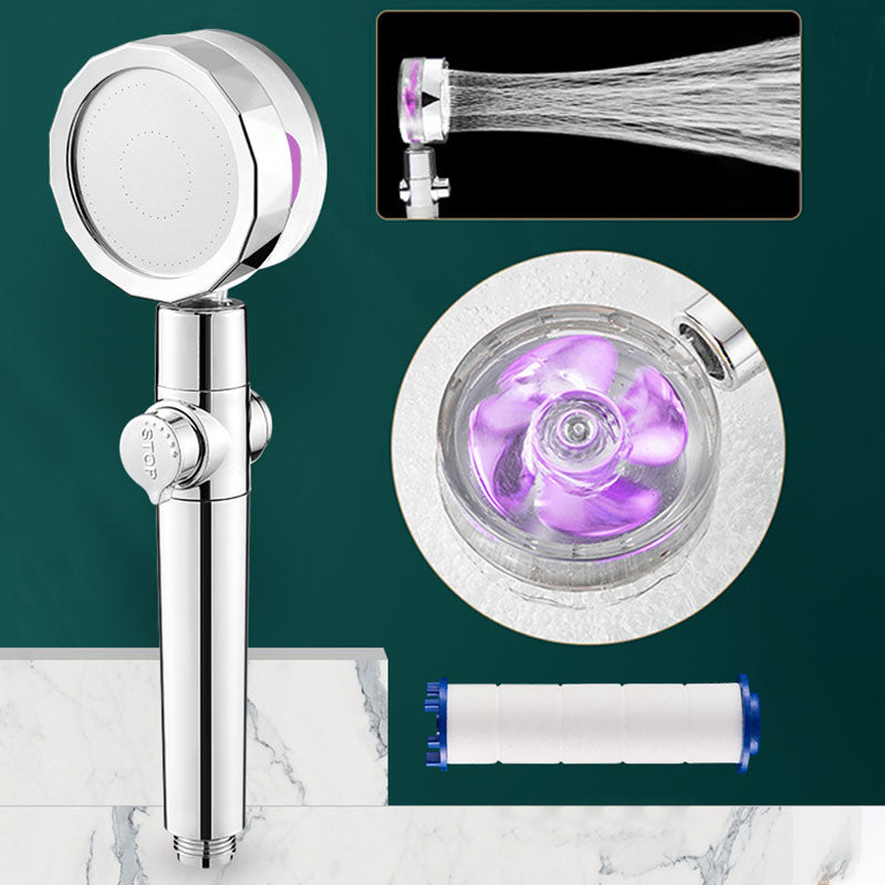 Contemporary Shower Head Handheld Shower Head Plastic Wall-Mount Round Shower Head Combo Purple Adjustable Hand Shower Clearhalo 'Bathroom Remodel & Bathroom Fixtures' 'Home Improvement' 'home_improvement' 'home_improvement_shower_heads' 'Shower Heads' 'shower_heads' 'Showers & Bathtubs Plumbing' 'Showers & Bathtubs' 6928215
