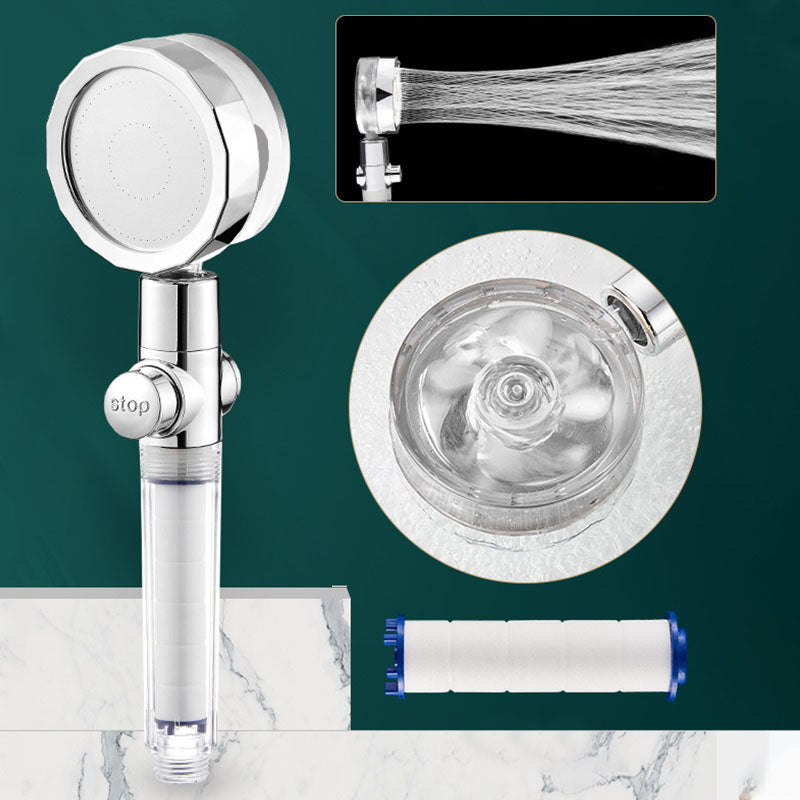 Contemporary Shower Head Handheld Shower Head Plastic Wall-Mount Round Shower Head Combo Silver Non-Adjustable Hand Shower Clearhalo 'Bathroom Remodel & Bathroom Fixtures' 'Home Improvement' 'home_improvement' 'home_improvement_shower_heads' 'Shower Heads' 'shower_heads' 'Showers & Bathtubs Plumbing' 'Showers & Bathtubs' 6928217