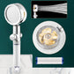 Contemporary Shower Head Handheld Shower Head Plastic Wall-Mount Round Shower Head Combo Gold Non-Adjustable Hand Shower Clearhalo 'Bathroom Remodel & Bathroom Fixtures' 'Home Improvement' 'home_improvement' 'home_improvement_shower_heads' 'Shower Heads' 'shower_heads' 'Showers & Bathtubs Plumbing' 'Showers & Bathtubs' 6928220
