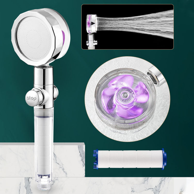 Contemporary Shower Head Handheld Shower Head Plastic Wall-Mount Round Shower Head Combo Purple Non-Adjustable Hand Shower Clearhalo 'Bathroom Remodel & Bathroom Fixtures' 'Home Improvement' 'home_improvement' 'home_improvement_shower_heads' 'Shower Heads' 'shower_heads' 'Showers & Bathtubs Plumbing' 'Showers & Bathtubs' 6928221