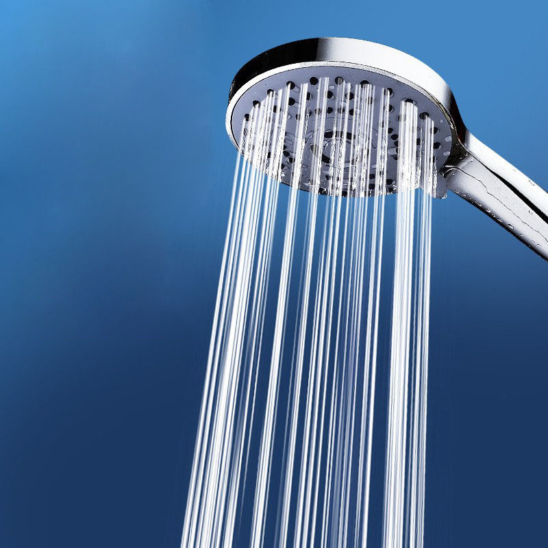 Contemporary Hand Shower Metal Handheld Shower Head with Round Shape Silver Clearhalo 'Bathroom Remodel & Bathroom Fixtures' 'Home Improvement' 'home_improvement' 'home_improvement_shower_heads' 'Shower Heads' 'shower_heads' 'Showers & Bathtubs Plumbing' 'Showers & Bathtubs' 6928241