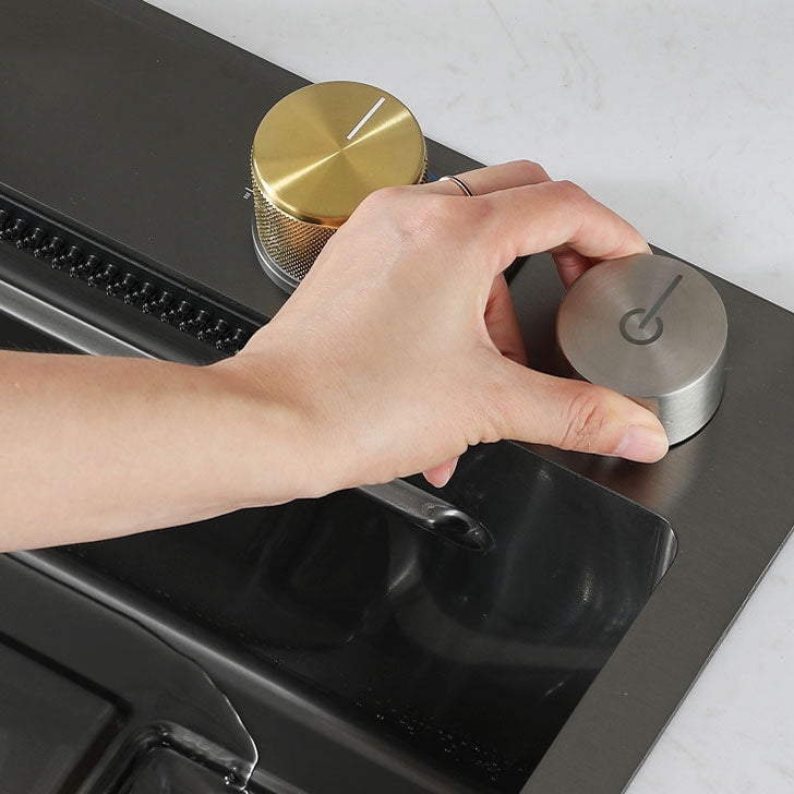 Modern Kitchen Sink Single Basin Kitchen Sink with Soundproofing Clearhalo 'Home Improvement' 'home_improvement' 'home_improvement_kitchen_sinks' 'Kitchen Remodel & Kitchen Fixtures' 'Kitchen Sinks & Faucet Components' 'Kitchen Sinks' 'kitchen_sinks' 6928434