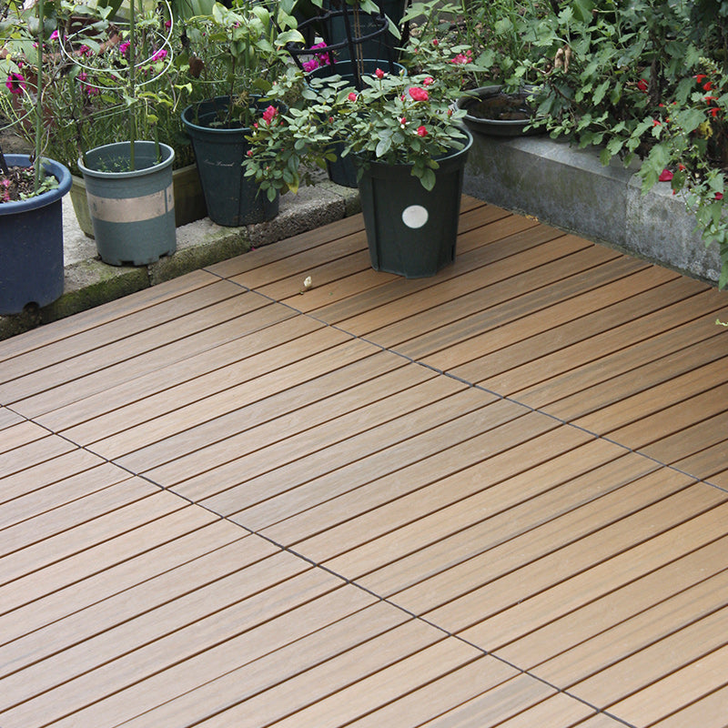 Rectangle Water Resistant Wooden Floor Smooth Engineered Floor Tile for Patio Garden Clearhalo 'Flooring 'Hardwood Flooring' 'hardwood_flooring' 'Home Improvement' 'home_improvement' 'home_improvement_hardwood_flooring' Walls and Ceiling' 6928814