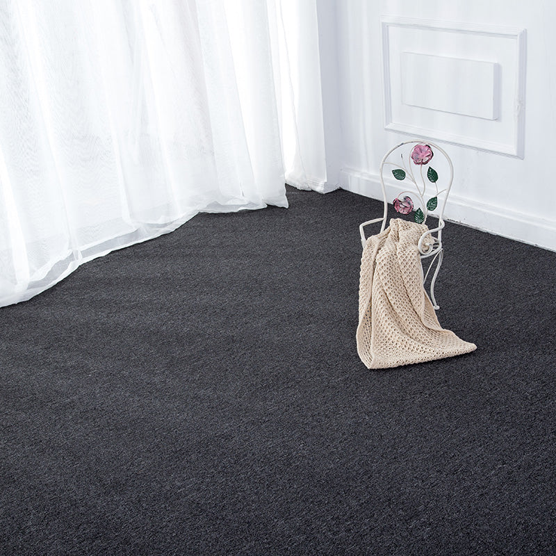 Dark Color Level Loop Carpet Tile Non-Skid Adhesive Tabs Indoor Carpet Tiles Black Clearhalo 'Carpet Tiles & Carpet Squares' 'carpet_tiles_carpet_squares' 'Flooring 'Home Improvement' 'home_improvement' 'home_improvement_carpet_tiles_carpet_squares' Walls and Ceiling' 6928869