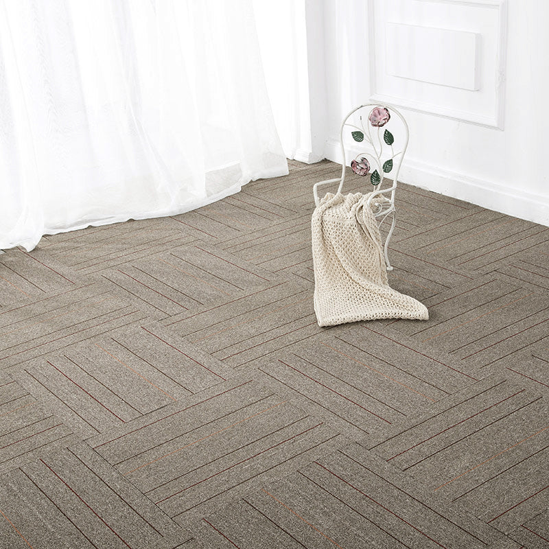 Dark Color Level Loop Carpet Tile Non-Skid Adhesive Tabs Indoor Carpet Tiles Brown Clearhalo 'Carpet Tiles & Carpet Squares' 'carpet_tiles_carpet_squares' 'Flooring 'Home Improvement' 'home_improvement' 'home_improvement_carpet_tiles_carpet_squares' Walls and Ceiling' 6928878