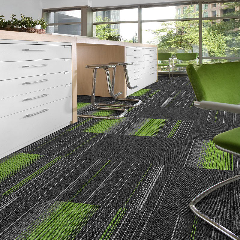 Dark Color Level Loop Carpet Tile Non-Skid Adhesive Tabs Indoor Carpet Tiles Green Asphalt Clearhalo 'Carpet Tiles & Carpet Squares' 'carpet_tiles_carpet_squares' 'Flooring 'Home Improvement' 'home_improvement' 'home_improvement_carpet_tiles_carpet_squares' Walls and Ceiling' 6928882