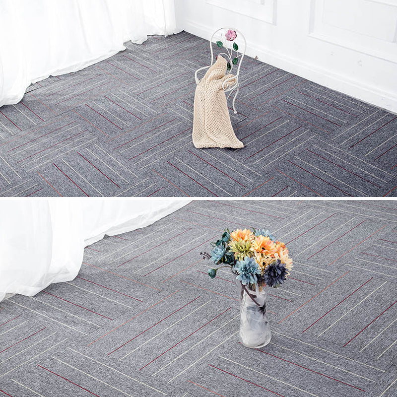 Dark Color Level Loop Carpet Tile Non-Skid Adhesive Tabs Indoor Carpet Tiles Clearhalo 'Carpet Tiles & Carpet Squares' 'carpet_tiles_carpet_squares' 'Flooring 'Home Improvement' 'home_improvement' 'home_improvement_carpet_tiles_carpet_squares' Walls and Ceiling' 6928885