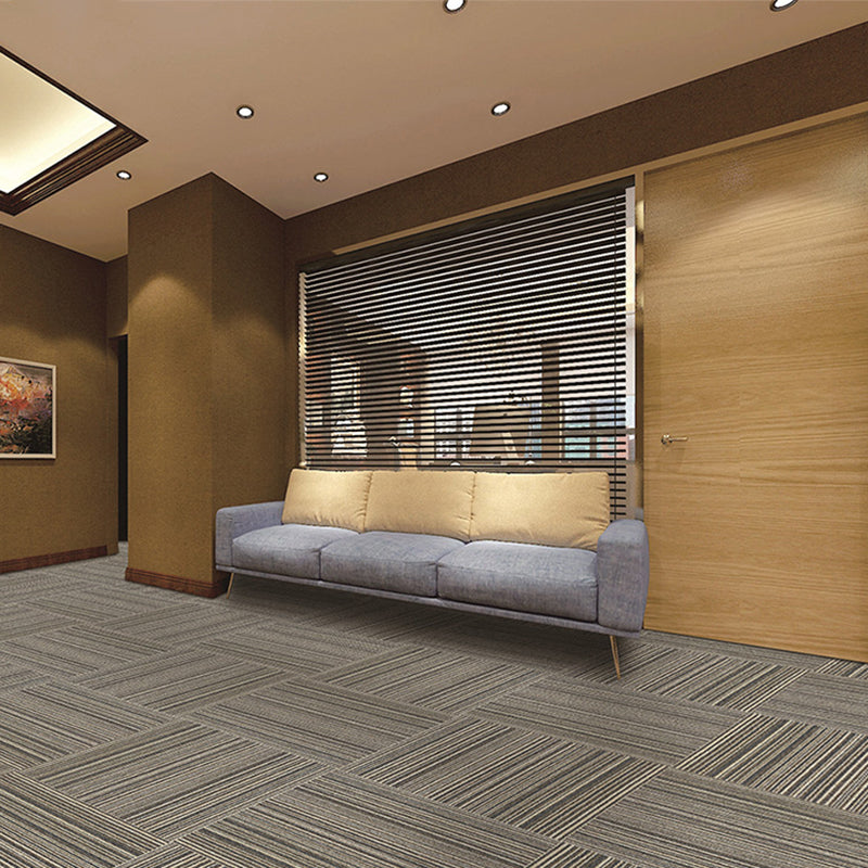 Dark Color Level Loop Carpet Tile Non-Skid Adhesive Tabs Indoor Carpet Tiles Light Brown Vinyl Clearhalo 'Carpet Tiles & Carpet Squares' 'carpet_tiles_carpet_squares' 'Flooring 'Home Improvement' 'home_improvement' 'home_improvement_carpet_tiles_carpet_squares' Walls and Ceiling' 6928893