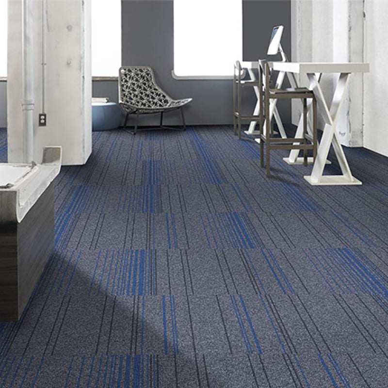 Dark Color Level Loop Carpet Tile Non-Skid Adhesive Tabs Indoor Carpet Tiles Blue-Black Asphalt Clearhalo 'Carpet Tiles & Carpet Squares' 'carpet_tiles_carpet_squares' 'Flooring 'Home Improvement' 'home_improvement' 'home_improvement_carpet_tiles_carpet_squares' Walls and Ceiling' 6928896