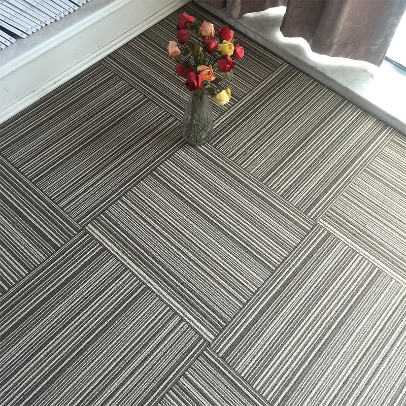 Dark Color Level Loop Carpet Tile Non-Skid Adhesive Tabs Indoor Carpet Tiles Tan Asphalt Clearhalo 'Carpet Tiles & Carpet Squares' 'carpet_tiles_carpet_squares' 'Flooring 'Home Improvement' 'home_improvement' 'home_improvement_carpet_tiles_carpet_squares' Walls and Ceiling' 6928900