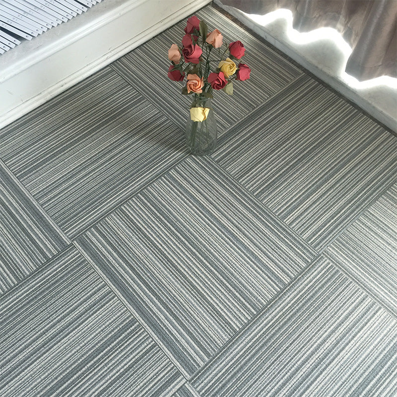 Dark Color Level Loop Carpet Tile Non-Skid Adhesive Tabs Indoor Carpet Tiles Taupe Asphalt Clearhalo 'Carpet Tiles & Carpet Squares' 'carpet_tiles_carpet_squares' 'Flooring 'Home Improvement' 'home_improvement' 'home_improvement_carpet_tiles_carpet_squares' Walls and Ceiling' 6928901