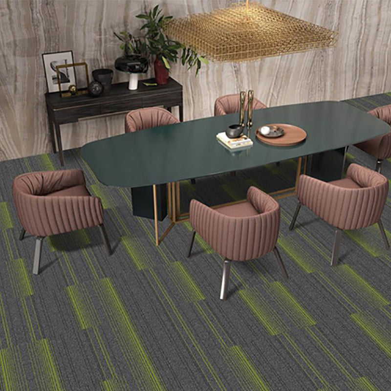 Dark Color Level Loop Carpet Tile Non-Skid Adhesive Tabs Indoor Carpet Tiles Green-Black Asphalt Clearhalo 'Carpet Tiles & Carpet Squares' 'carpet_tiles_carpet_squares' 'Flooring 'Home Improvement' 'home_improvement' 'home_improvement_carpet_tiles_carpet_squares' Walls and Ceiling' 6928907