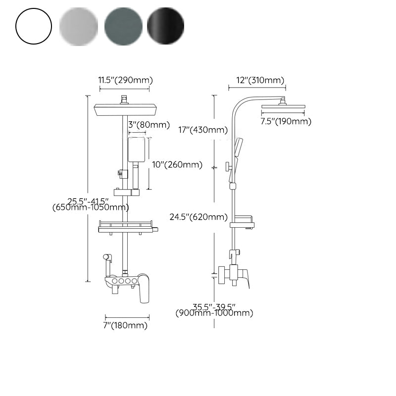 Modern Brass Shower System with Valve Adjustable Spray Pattern Shower Combo Clearhalo 'Bathroom Remodel & Bathroom Fixtures' 'Home Improvement' 'home_improvement' 'home_improvement_shower_faucets' 'Shower Faucets & Systems' 'shower_faucets' 'Showers & Bathtubs Plumbing' 'Showers & Bathtubs' 6929547
