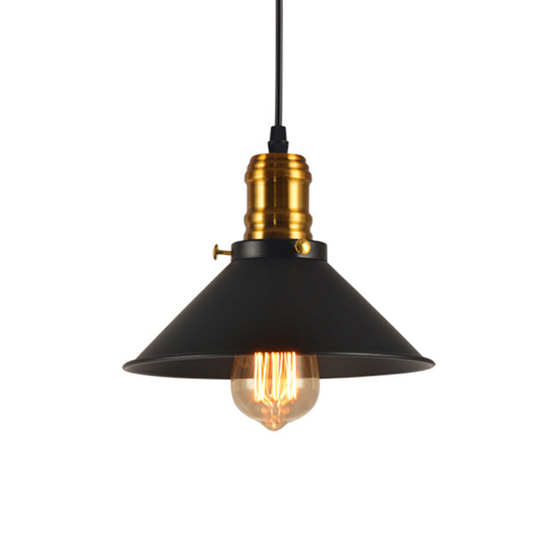 Tapered Shade Living Room Pendant Lighting Loft Style Metal 1 Light Brass Hanging Ceiling Light, 1/2/3-Pack Clearhalo 'Art Deco Pendants' 'Cast Iron' 'Ceiling Lights' 'Ceramic' 'Crystal' 'Industrial Pendants' 'Industrial' 'Metal' 'Middle Century Pendants' 'Pendant Lights' 'Pendants' 'Tiffany' Lighting' 69296