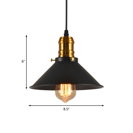 Tapered Shade Living Room Pendant Lighting Loft Style Metal 1 Light Brass Hanging Ceiling Light, 1/2/3-Pack Clearhalo 'Art Deco Pendants' 'Cast Iron' 'Ceiling Lights' 'Ceramic' 'Crystal' 'Industrial Pendants' 'Industrial' 'Metal' 'Middle Century Pendants' 'Pendant Lights' 'Pendants' 'Tiffany' Lighting' 69297