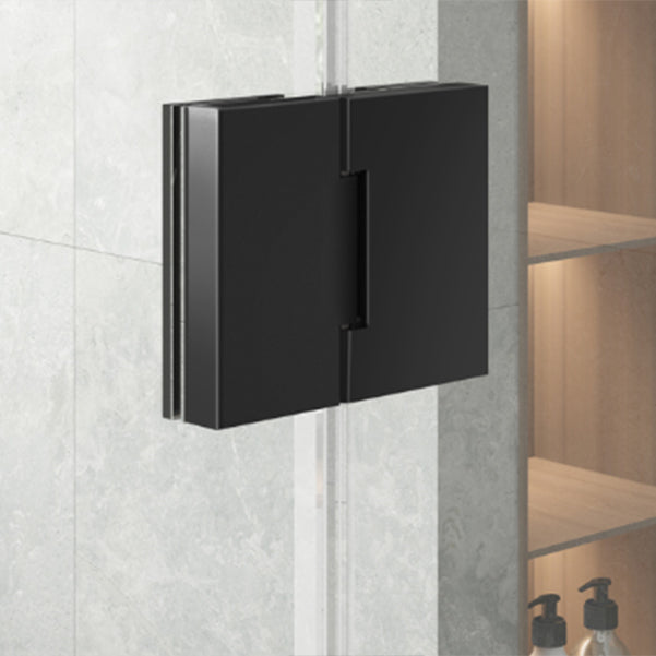 Frameless to Ceiling Bathroom Screen, Swing Tempered Glass Shower Door Clearhalo 'Bathroom Remodel & Bathroom Fixtures' 'Home Improvement' 'home_improvement' 'home_improvement_shower_tub_doors' 'Shower and Tub Doors' 'shower_tub_doors' 'Showers & Bathtubs' 6934537