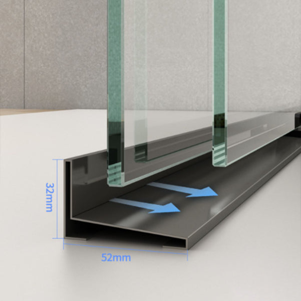 One-shaped Semi-frameless Double Sliding Shower Door, Bathroom Tempered Glass Door Clearhalo 'Bathroom Remodel & Bathroom Fixtures' 'Home Improvement' 'home_improvement' 'home_improvement_shower_tub_doors' 'Shower and Tub Doors' 'shower_tub_doors' 'Showers & Bathtubs' 6934557