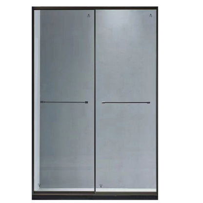 Extremely Narrow Full Frame Double Sliding Shower Door, Shower Room One-line Partition 71"L x 79"H Clearhalo 'Bathroom Remodel & Bathroom Fixtures' 'Home Improvement' 'home_improvement' 'home_improvement_shower_tub_doors' 'Shower and Tub Doors' 'shower_tub_doors' 'Showers & Bathtubs' 6934604