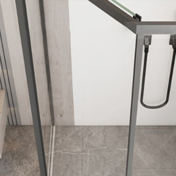 Diamond Folding Shower Screen, Full Frame Single Sliding Shower Door Clearhalo 'Bathroom Remodel & Bathroom Fixtures' 'Home Improvement' 'home_improvement' 'home_improvement_shower_tub_doors' 'Shower and Tub Doors' 'shower_tub_doors' 'Showers & Bathtubs' 6934640