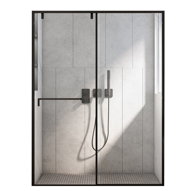One-line Single-moving Shower Screen, Semi-frameless and Extremely Narrow Side Shower Door Transparent Right Clearhalo 'Bathroom Remodel & Bathroom Fixtures' 'Home Improvement' 'home_improvement' 'home_improvement_shower_tub_doors' 'Shower and Tub Doors' 'shower_tub_doors' 'Showers & Bathtubs' 6934671