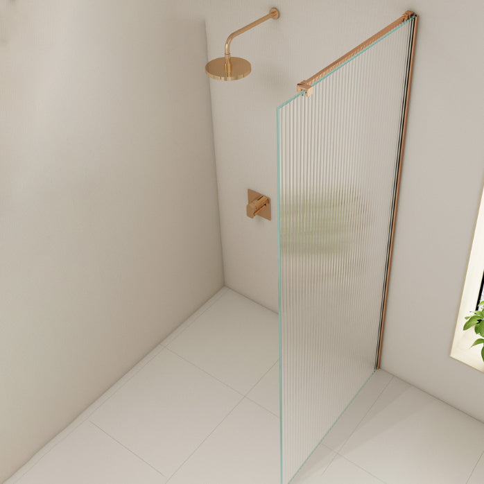 Semi Frameless Single Tempered Glass Shower Screen with Fixed Panel Clearhalo 'Bathroom Remodel & Bathroom Fixtures' 'Home Improvement' 'home_improvement' 'home_improvement_shower_tub_doors' 'Shower and Tub Doors' 'shower_tub_doors' 'Showers & Bathtubs' 6934691