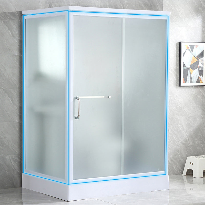 Framed Tempered Glass Shower kit with Base Included Framed Shower Stall in White Clearhalo 'Bathroom Remodel & Bathroom Fixtures' 'Home Improvement' 'home_improvement' 'home_improvement_shower_stalls_enclosures' 'Shower Stalls & Enclosures' 'shower_stalls_enclosures' 'Showers & Bathtubs' 6941124