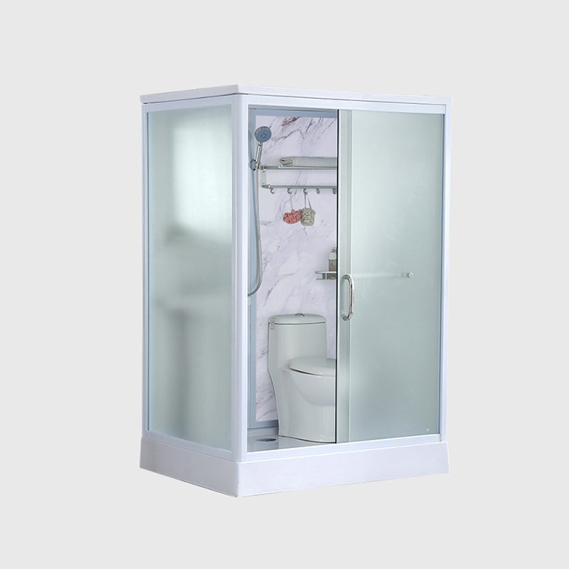Framed Tempered Glass Shower kit with Base Included Framed Shower Stall in White Clearhalo 'Bathroom Remodel & Bathroom Fixtures' 'Home Improvement' 'home_improvement' 'home_improvement_shower_stalls_enclosures' 'Shower Stalls & Enclosures' 'shower_stalls_enclosures' 'Showers & Bathtubs' 6941125